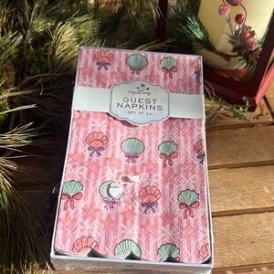 Coastlines pink shell guest bathroom napkins set of 32